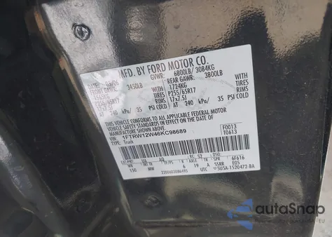 2006 Ford F-150 Xlt from USA, damaged, VIN 1FTRW12W46KC98689